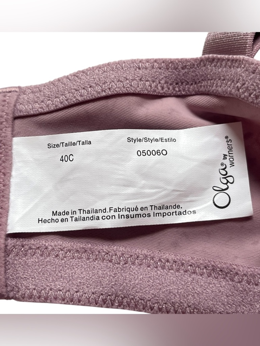 Olga 050060 Underwire Full Coverage Bra Size 40C Pink Print - Picture 6 of 7
